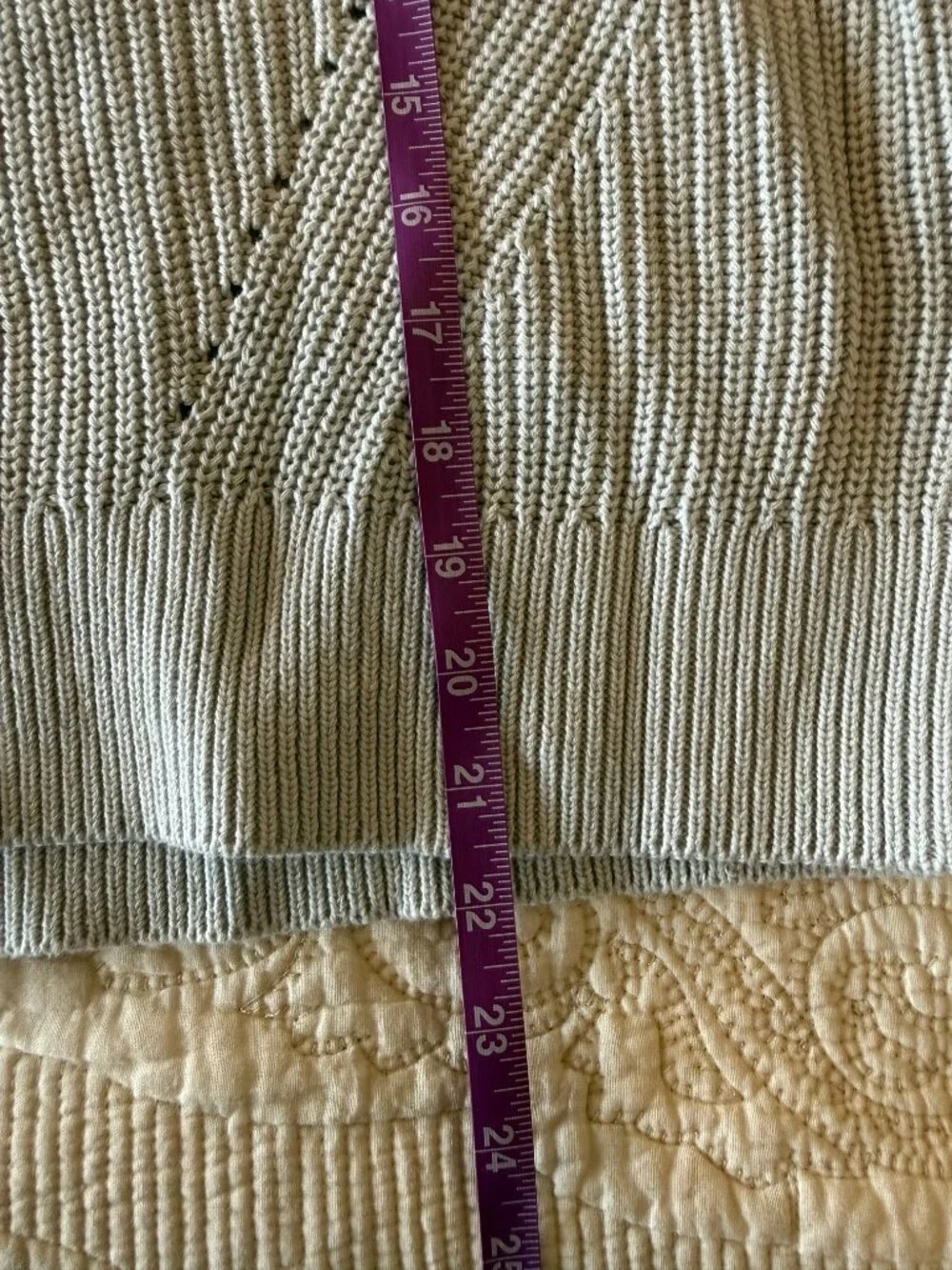 NWT Industry sage green knit top with sheer mesh puff sleeves. Size XL - Picture 7 of 7